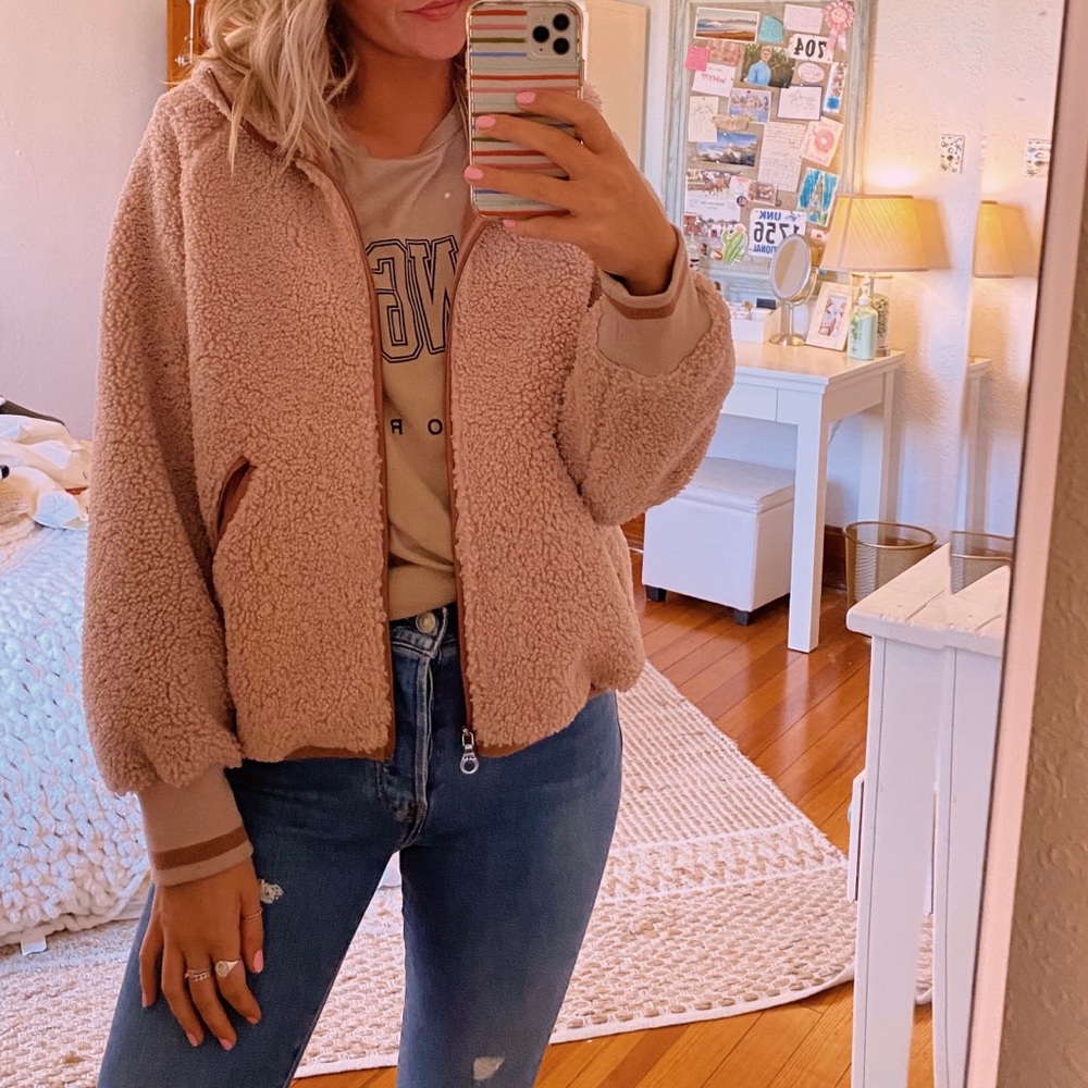 Joy Lab Mauve Teddy Jacket